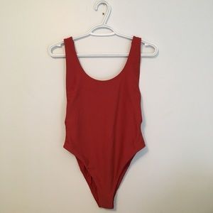 One piece bathing suit.